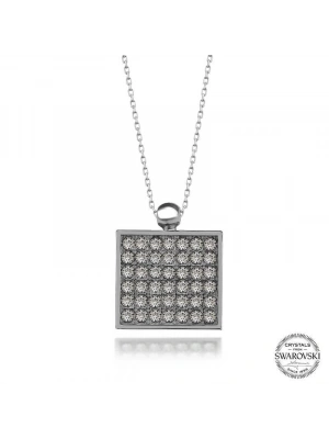 MuI MuI Swarovski Crystal Taşlı Kare Gümüş Kadın Kolye