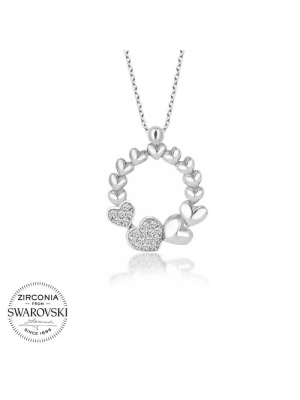 MuI MuI Swarovski Taşlı Gümüş Çember Kalp Bayan Kolye