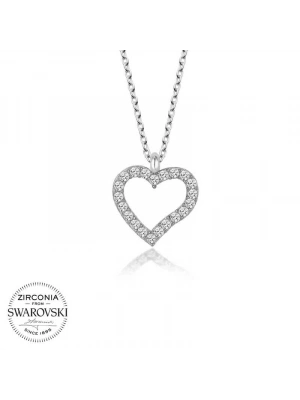 MuI MuI Swarovski Taşlı Gümüş Kalp Bayan Kolye