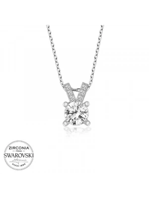 MuI MuI Swarovski Taşlı Gümüş Tektaş Bayan Kolye