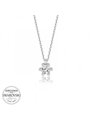 MuI MuI Swarovski Taşlı Gümüş Tektaş Bayan Kolye