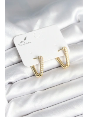 MuI MuI Üçgen Model Zirkon Taşlı Kadın Küpe