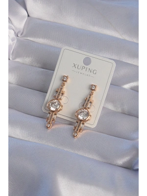 MuI MuI XUPİNG Rose Renk Zirkon Taşlı Geometrik Sallantılı Küpe
