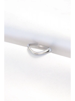 MuI MuI Yassı Silver Renk Ayarlanabilir Yüzük