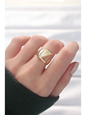 MuI MuI Z Harfli Altın Renk Ayarlanabilir Yüzük