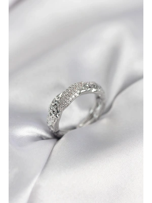 MuI Damenring in Silberfarbe mit Zirkonia-Steinen