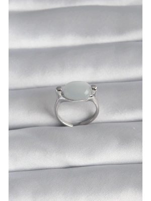 MuI MuI Pirinç Gümüş Renk Sedefli Kadın Yüzük