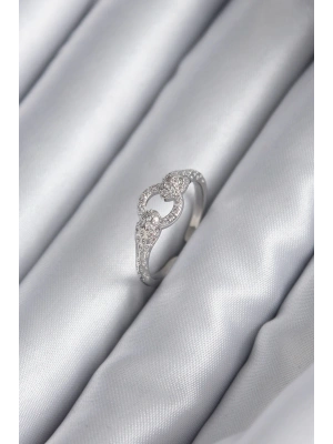 MuI MuI Pirinç Gümüş Renk Zirkon Taşlı Yılan Model Kadın Yüzük