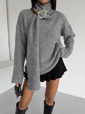 Şal Yaka Kazak 1574 - Gri