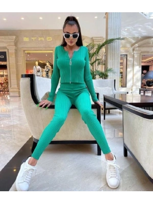 Saphire Fermuarlı Triko Takım 846 - Yeşil