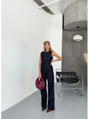 Denim Suit with Vest