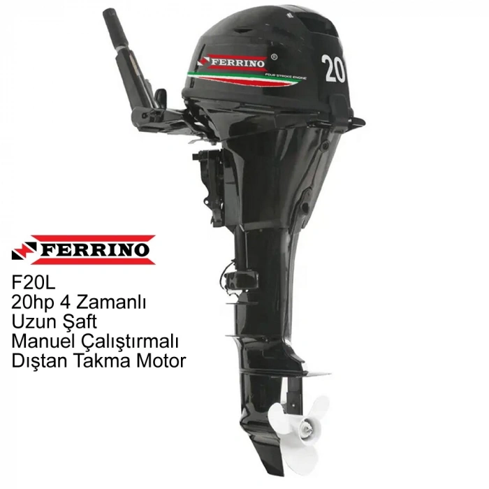 Ferrino 20Hp 4T Dıştan Takma Motor (Model:F20BML) Uzun Şaft Manuel