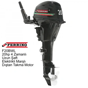 Ferrino 20Hp 4T Dıştan Takma Motor (Model:F20BWL) Uzun Şaft Marşlı