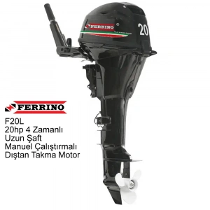 Ferrino 20Hp 4T Dıştan Takma Motor (Model:F20BML) Uzun Şaft Manuel