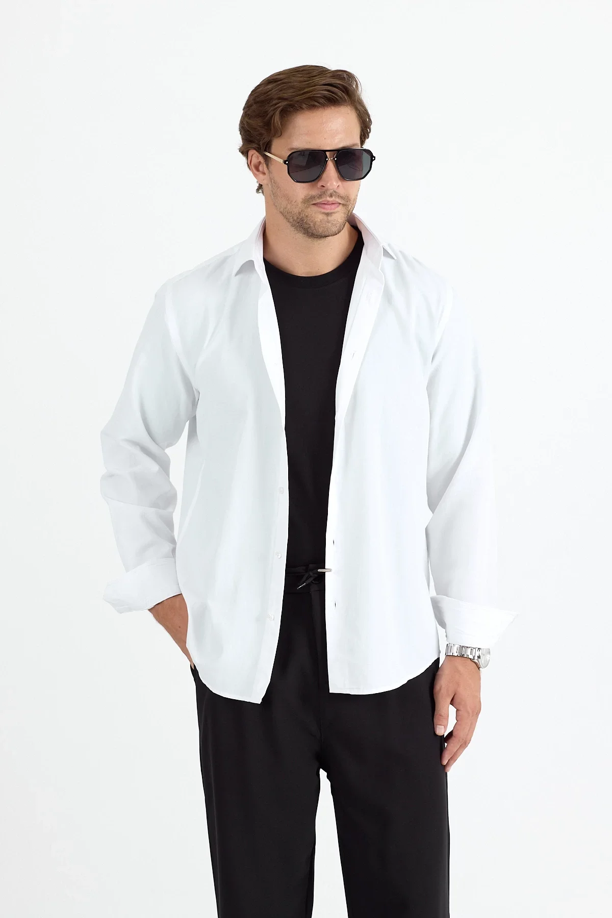 Erkek Regular Fit Beyaz Gömlek