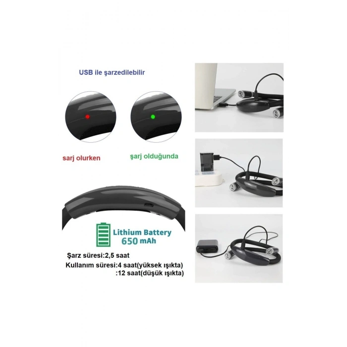 -usb Şarjlı Kitap Okuma Ve Tamir Boyun Askılı Led Işığı