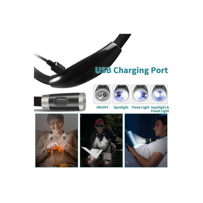 -usb Şarjlı Kitap Okuma Ve Tamir Boyun Askılı Led Işığı