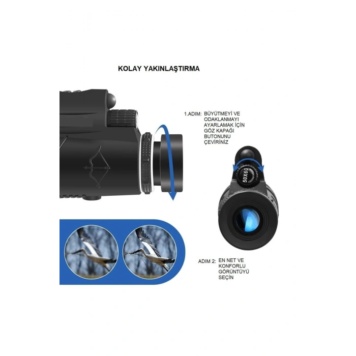 100x80 Zoom Lazer Işıklı El Fenerli Hd Teleskop Dürbün