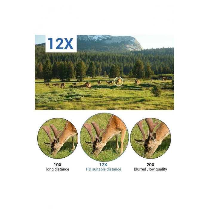 100x80 Zoom Lazer Işıklı El Fenerli Hd Teleskop Dürbün