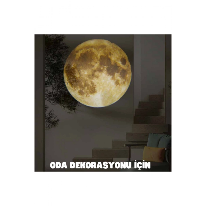 Dünya Ay Projeksiyon Lambası Mini Arka Plan Atmosfer Çocuklar Yatak Odası Şarjlı Projektör