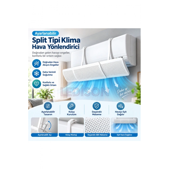 Ayarlanabilir Split Tipi Klima Yönlendirici Klima Siperliği Klima Çarpması için Aparat