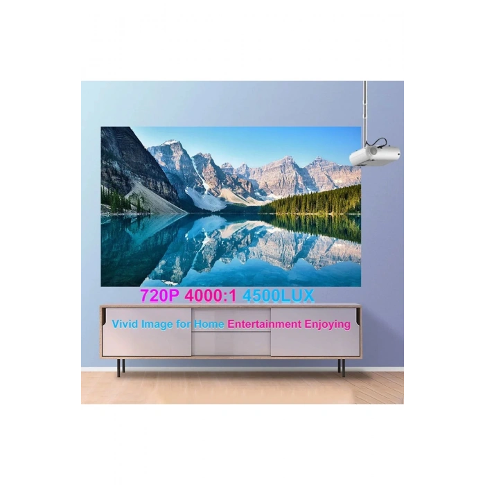 YeniTech Taşınabilir Mini Projektör Ev Ofis İçin Çok Fonksiyonlu Telefon Akıllı Full HD Projeksiyon