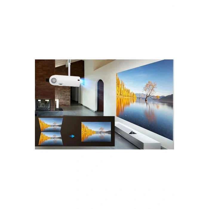 YeniTech Taşınabilir Mini Projektör Ev Ofis İçin Çok Fonksiyonlu Telefon Akıllı Full HD Projeksiyon