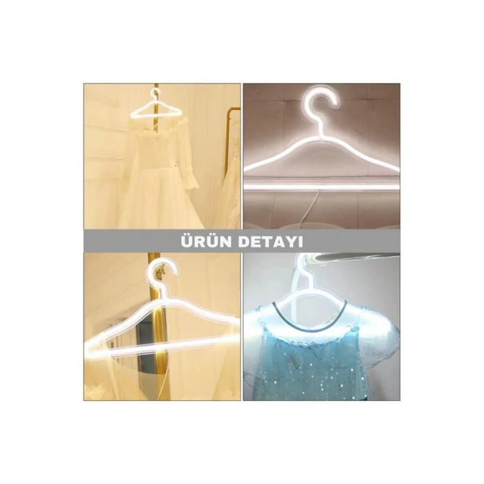 Işıklı Elbise Askısı Renkli Neon Gece Askları Ev Partisi Düğün Dekorasyon Giyim Mağazası Işıklı Askı