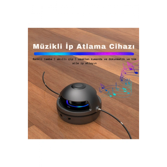İp atlama makinesi şarjlı kumandalı bluetooth hoparlörlü  10 kademeli fitness ip atlama aleti