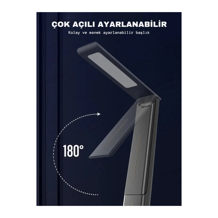 Şarjlı dokunmatik ledli okuma çalışma masa lambası 3 renkli kısılabilir şık dekoratif çalışma ışığı