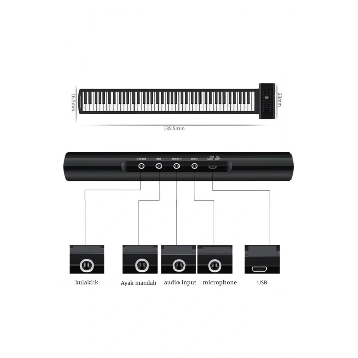 Taşınabilir Piyano 88 Tuş Dijital 128 Ritim,MIDI,USB, Eğitim Performans Desteği Dahili Hoparlör