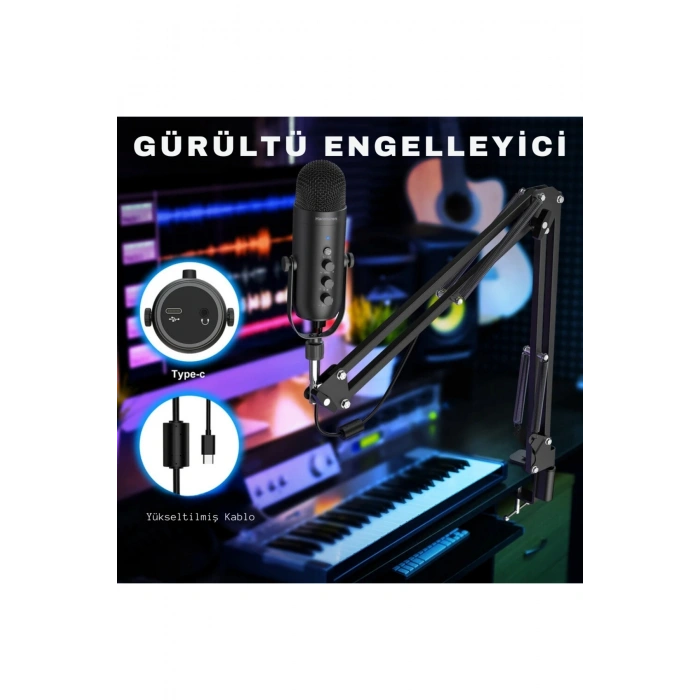 Profesyonel YouTuber Oyun Mikrofon Set Çok Amaçlı Kondenser Mikrofon TakÇalıştır Podcast Yayın Kayıt