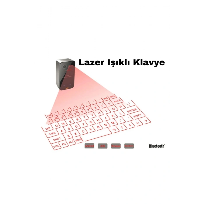 Bluetooth Lazer Klavye Şarjlı  Phone Android Tablet İçin Kablosuz Taşınabilir Projeksiyon Klavye