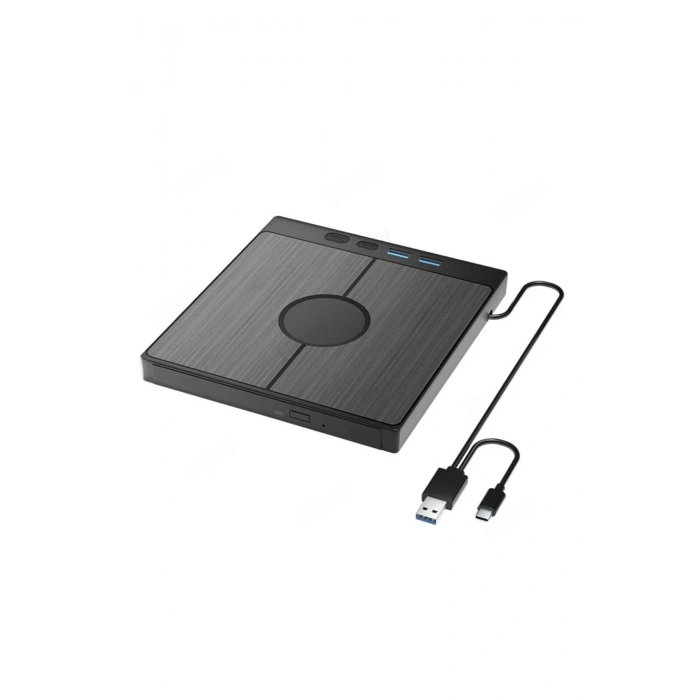 DVD 3.0 Yazıcı 7 Girişli USB Tip-C Harici CD/DVD Sürücü Windows Mac ve Laptop Fonksiyonlu Uyumlu