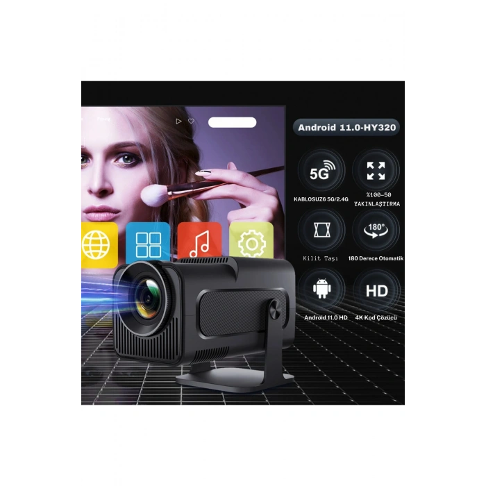 HY 320 Projeksiyon Full HD HDMI-USB Taşınabilir Yüksek Performans Bluetoth-Wifi Ev Sineması Oyun