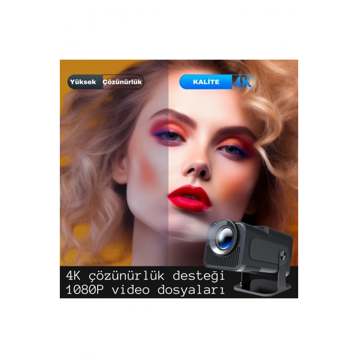 HY 320 Projeksiyon Full HD HDMI-USB Taşınabilir Yüksek Performans Bluetoth-Wifi Ev Sineması Oyun