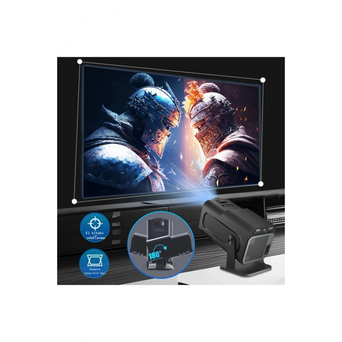 HY 320 Projeksiyon Full HD HDMI-USB Taşınabilir Yüksek Performans Bluetoth-Wifi Ev Sineması Oyun