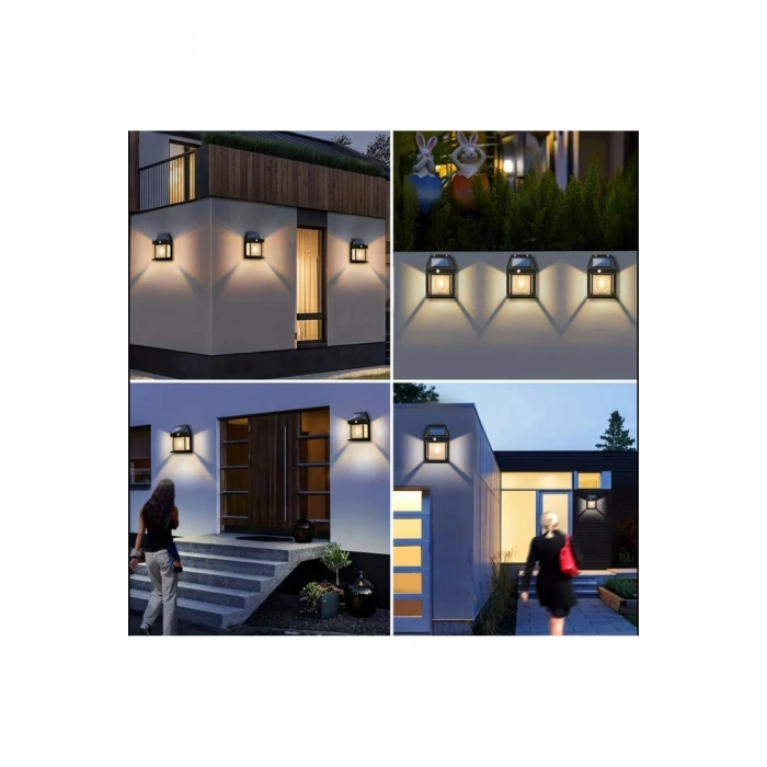 Güneş Enerjili Sensörlü Duvar Lambası IP65 Su Geçirmez E27 Ampul Değiştirilebilir