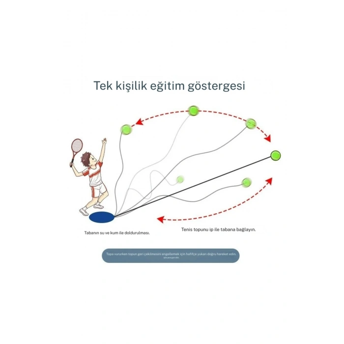 Tenis Antrenör Seti Profesyonel Elastik Halatlı Tenis Antrenman Aleti Pratik Spor Fitness Aleti