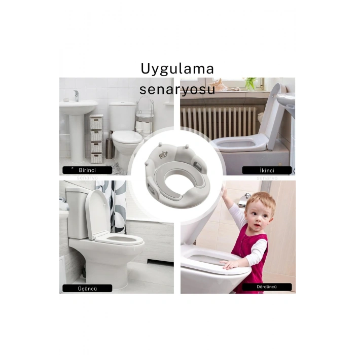 Çocuk Tuvalet Eğitimi Ergonomik Klozet Adaptörü Kaymaz Hijyenik Taşınabilir Tasarım Yumuşak Dolgulu