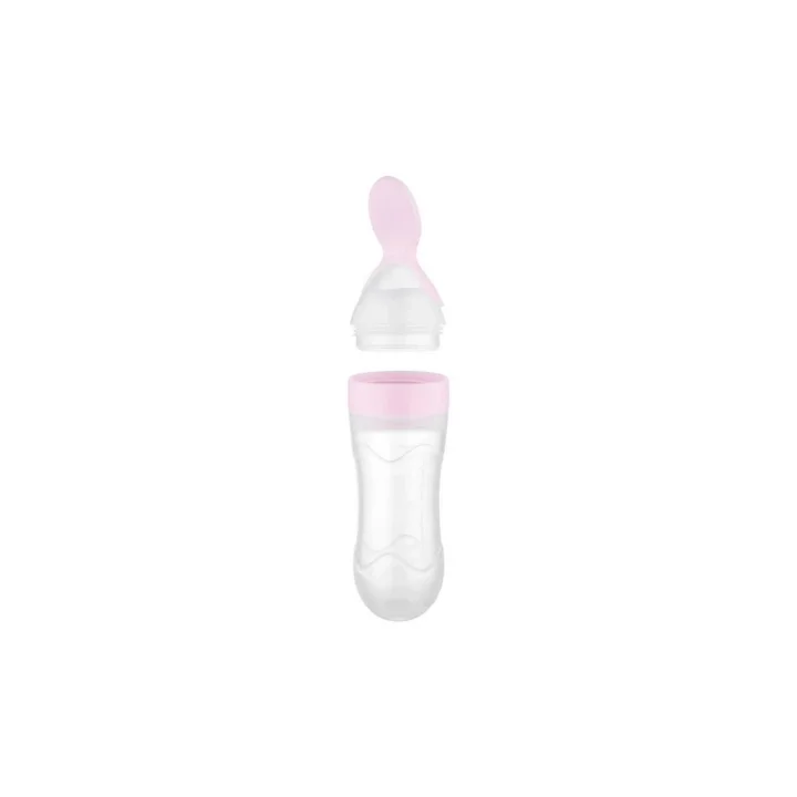 Babyjem Sıkmalı Kaşıklı Mama Biberonu Pembe
