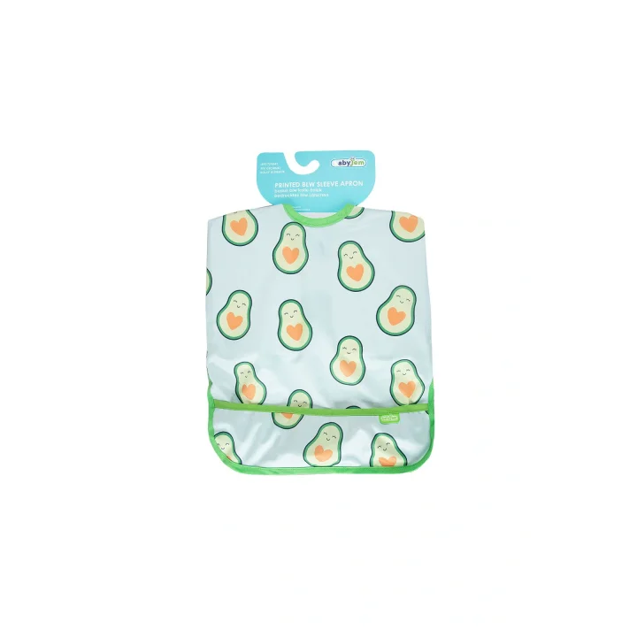 Babyjem Baskılı Blw Kollu Mama Önlüğü Avakado Desen