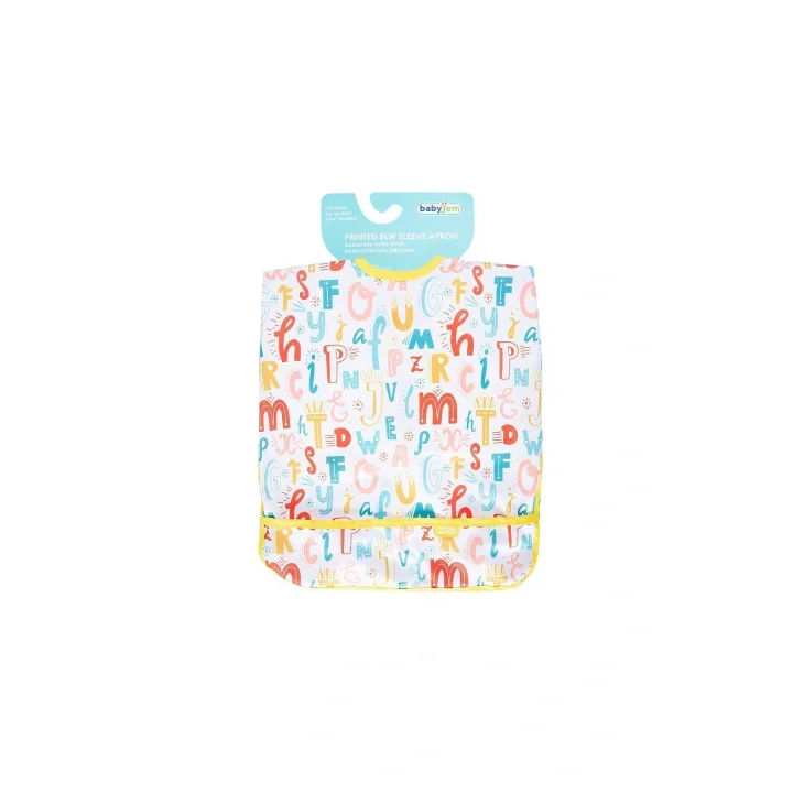 Babyjem Baskılı Blw Kollu Mama Önlüğü Harf Desen
