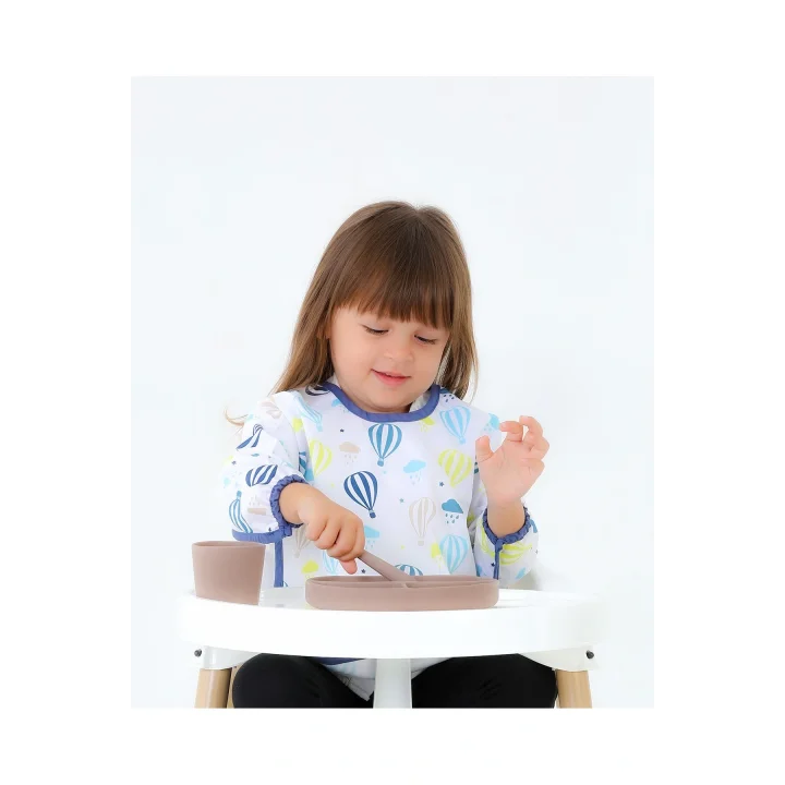 Babyjem Baskılı Blw Kollu Mama Önlüğü Balon Desen