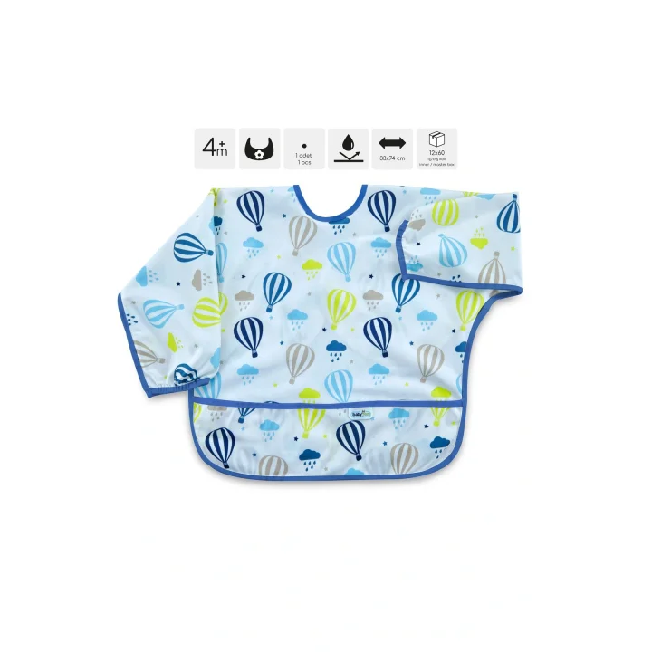 Babyjem Baskılı Blw Kollu Mama Önlüğü Balon Desen
