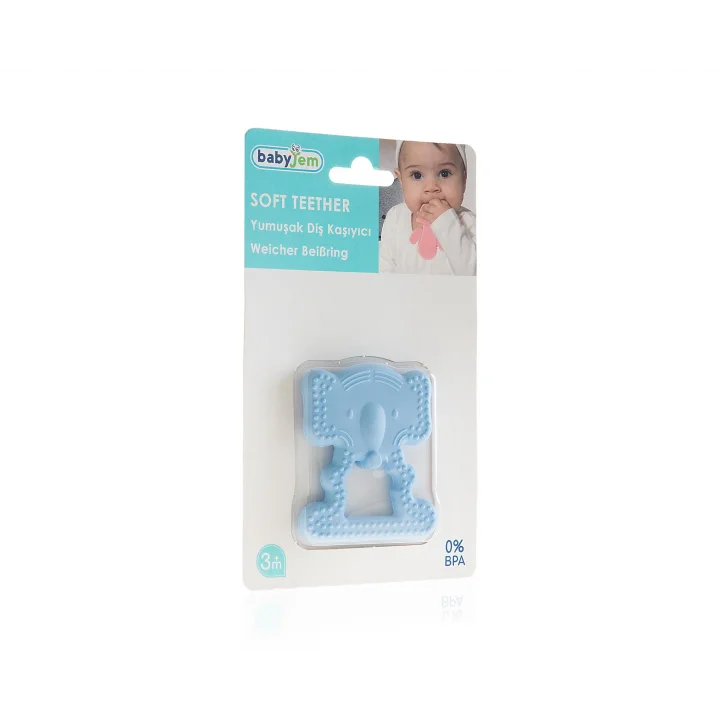 Babyjem Yumuşak Diş Kaşıyıcı Fil Mavi