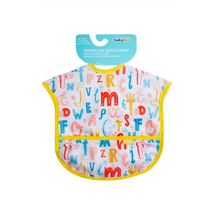 Babyjem Baskılı Blw Kolsuz Mama Önlüğü Harf Desen