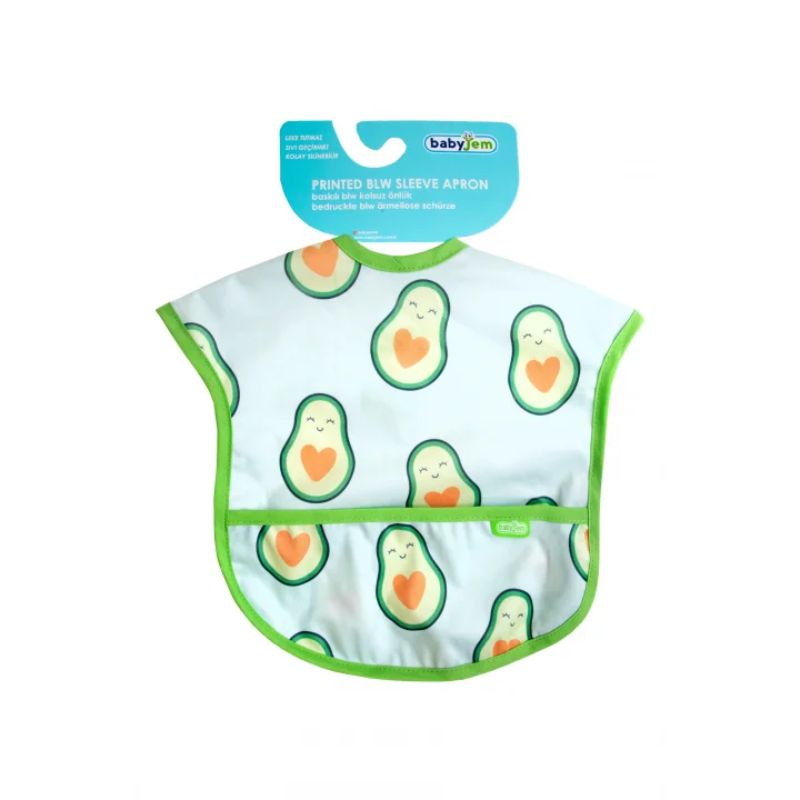 Babyjem Baskılı Blw Kolsuz Mama Önlüğü Avakado Desen
