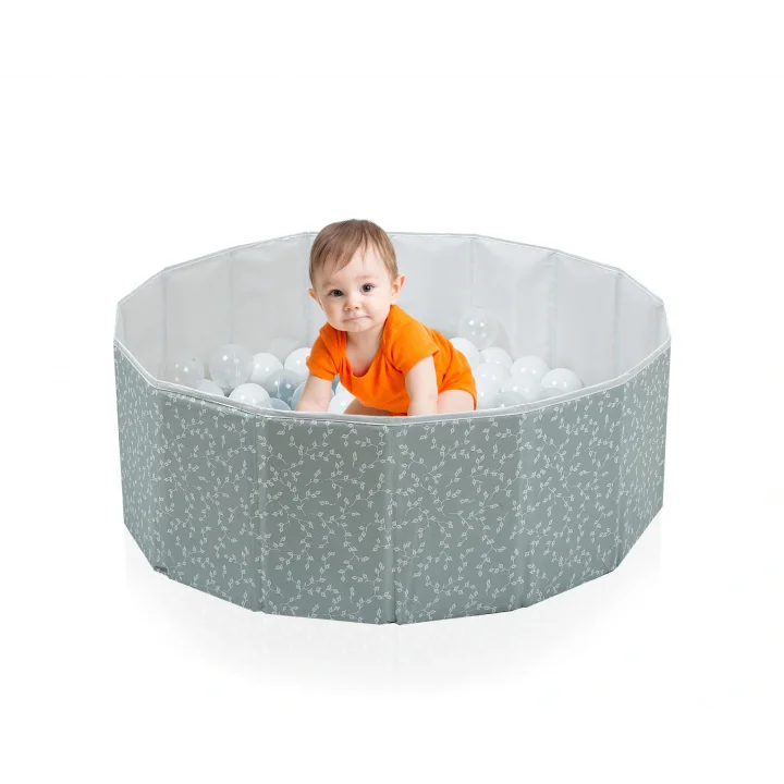 Babyjem Katlanabilir Bebek Top Havuzu Yeşil Çiçek 100 Adet Top Hediyeli