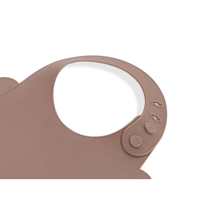 Babyjem Oval Hazneli Silikon Mama Önlüğü Latte